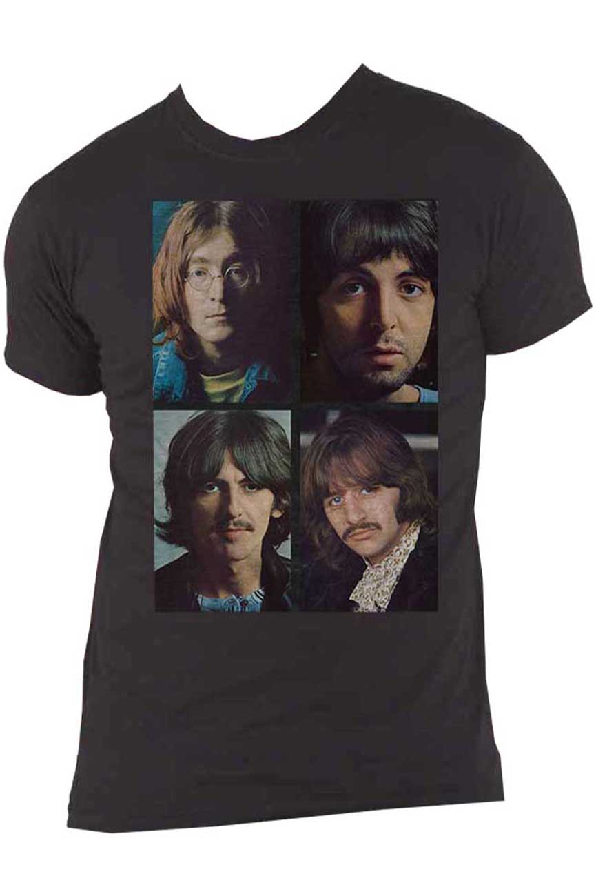 The Beatles White Album Faces Back Print T Shirt