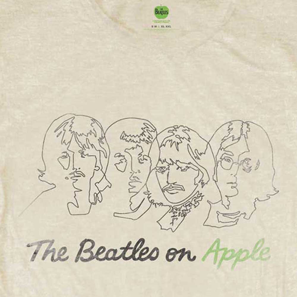The Beatles Outline Faces On Apple Skinny Fit T Shirt