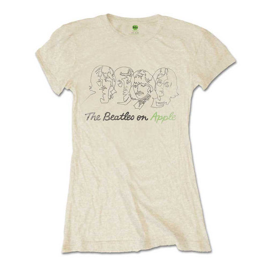 The Beatles Outline Faces On Apple Skinny Fit T Shirt