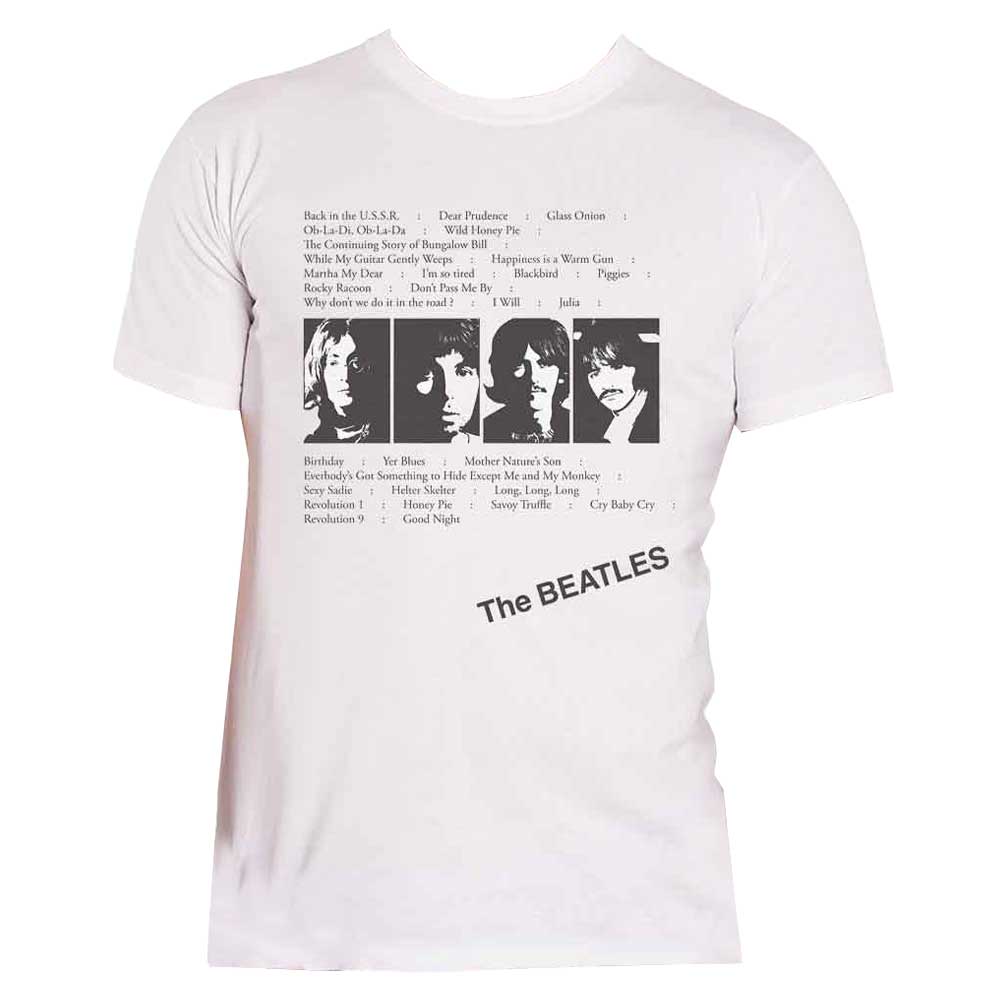 The Beatles White Album Tracks Back Print T Shirt