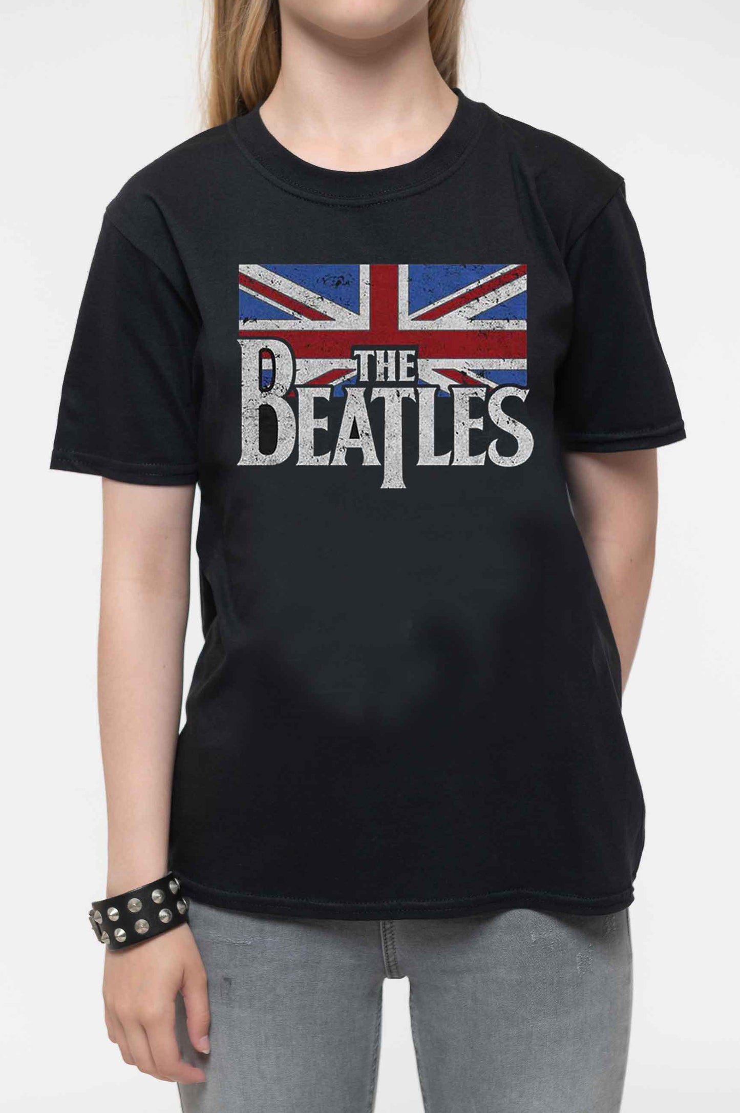 The Beatles Kids Drop T Logo Vintage Flag T Shirt
