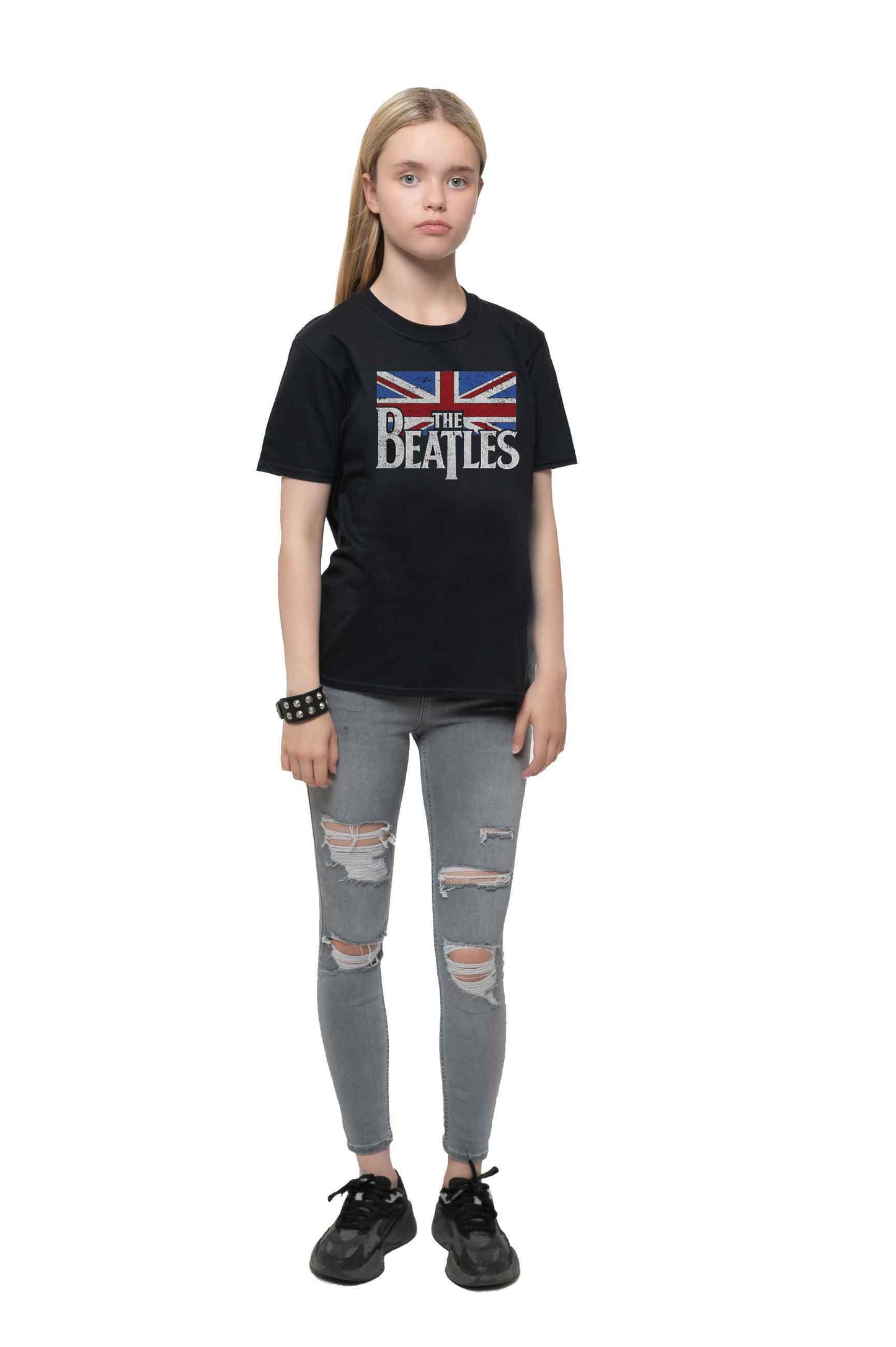 The Beatles Kids Drop T Logo Vintage Flag T Shirt