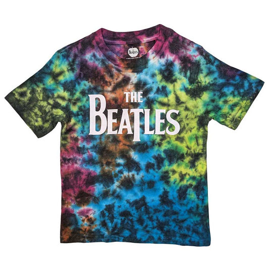 The Beatles Drop T Band Logo Dye Wash Kids T Shirt