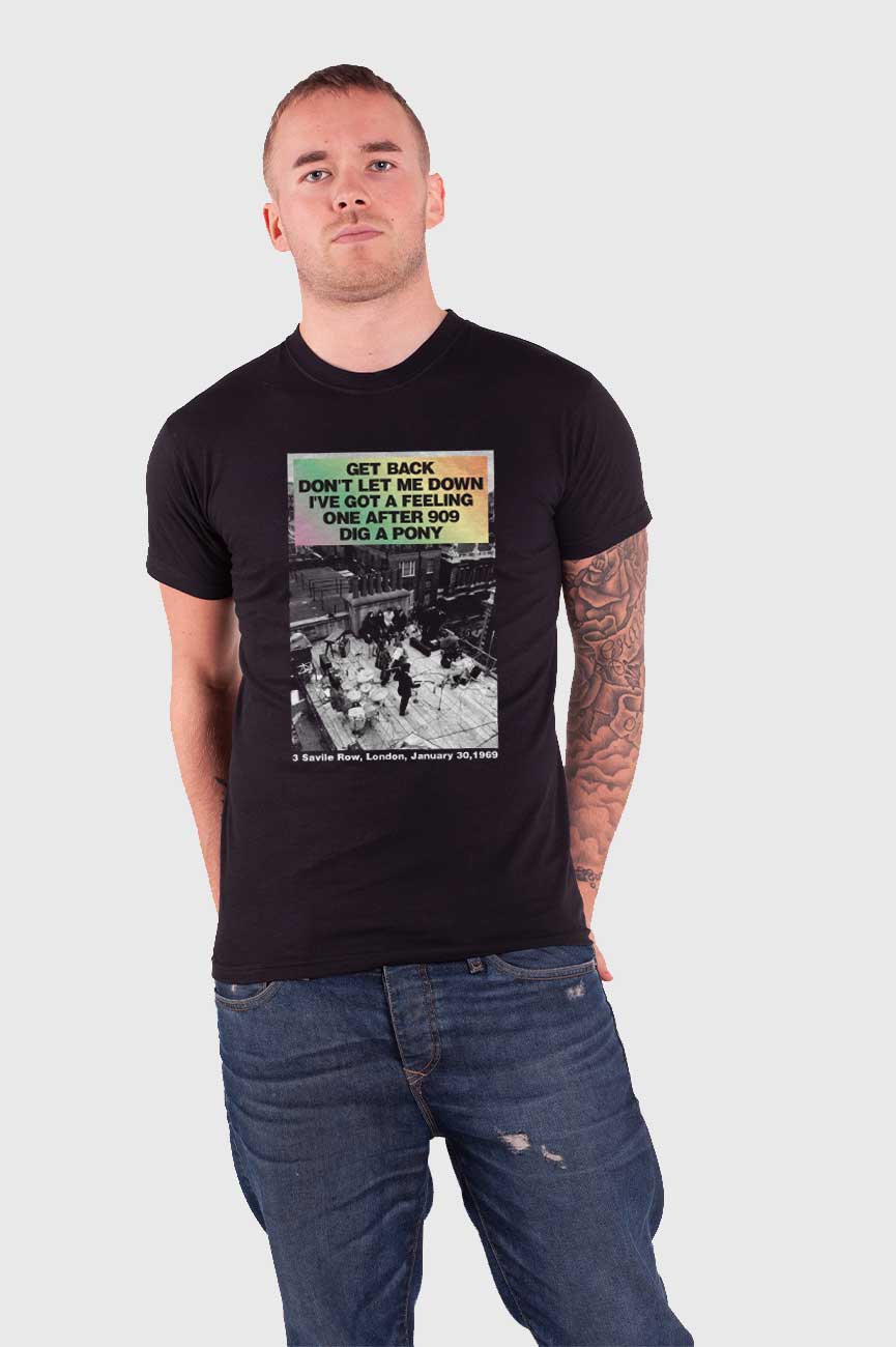 The Beatles Let It Be Studio – T-Shirt Uomo In 100% Cotone, Collo A U, Manica Corta