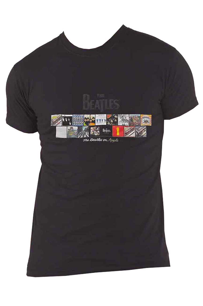 The Beatles Albums on Apple Puff Print T Shirt