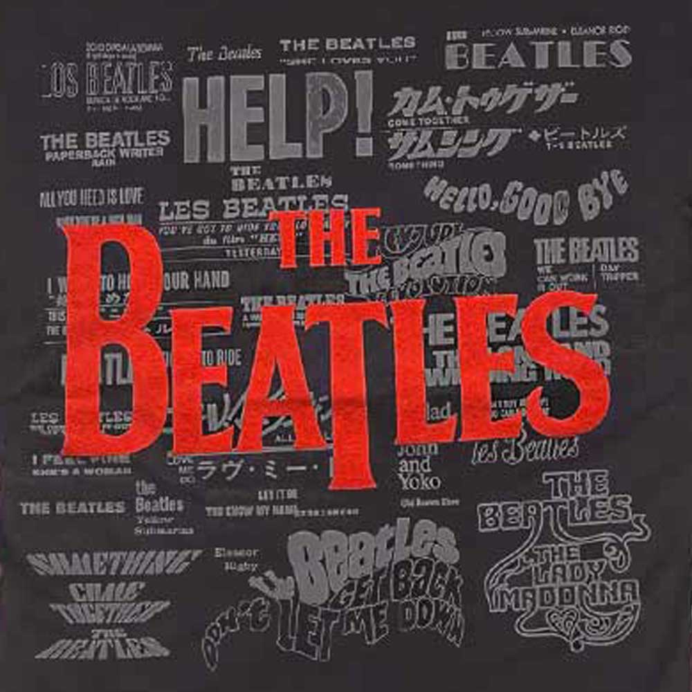 The Beatles Song Titles Puff Print T Shirt