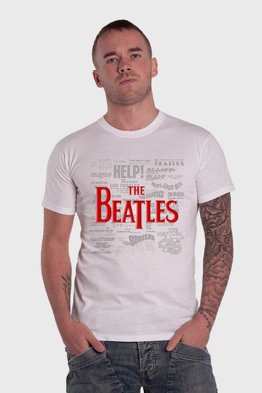 The Beatles Song Titles Puff Print T Shirt