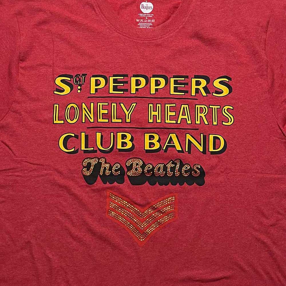 The Beatles Sgt Pepper Stacked Diamante T Shirt