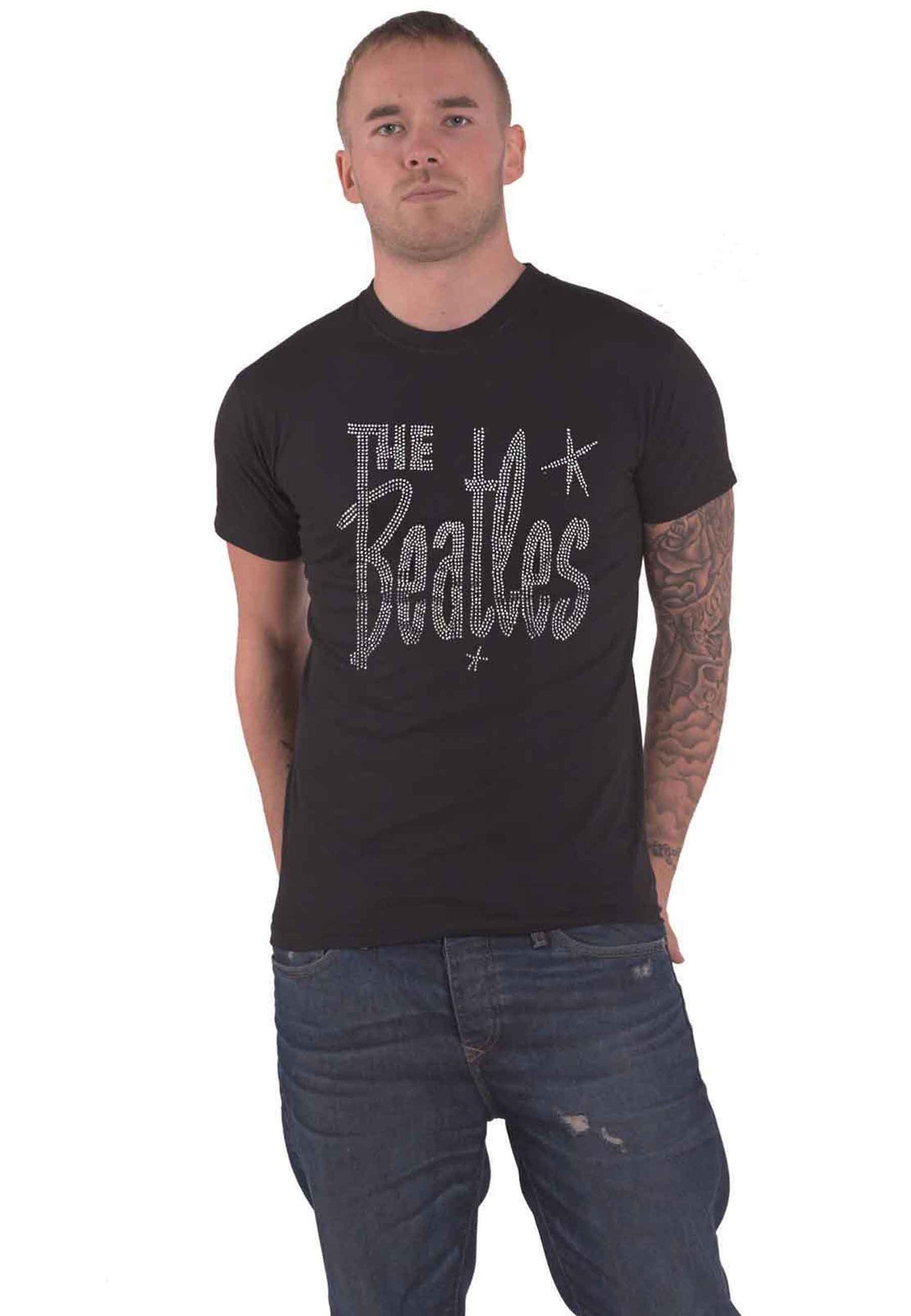 The Beatles Retro Diamante Logo T Shirt