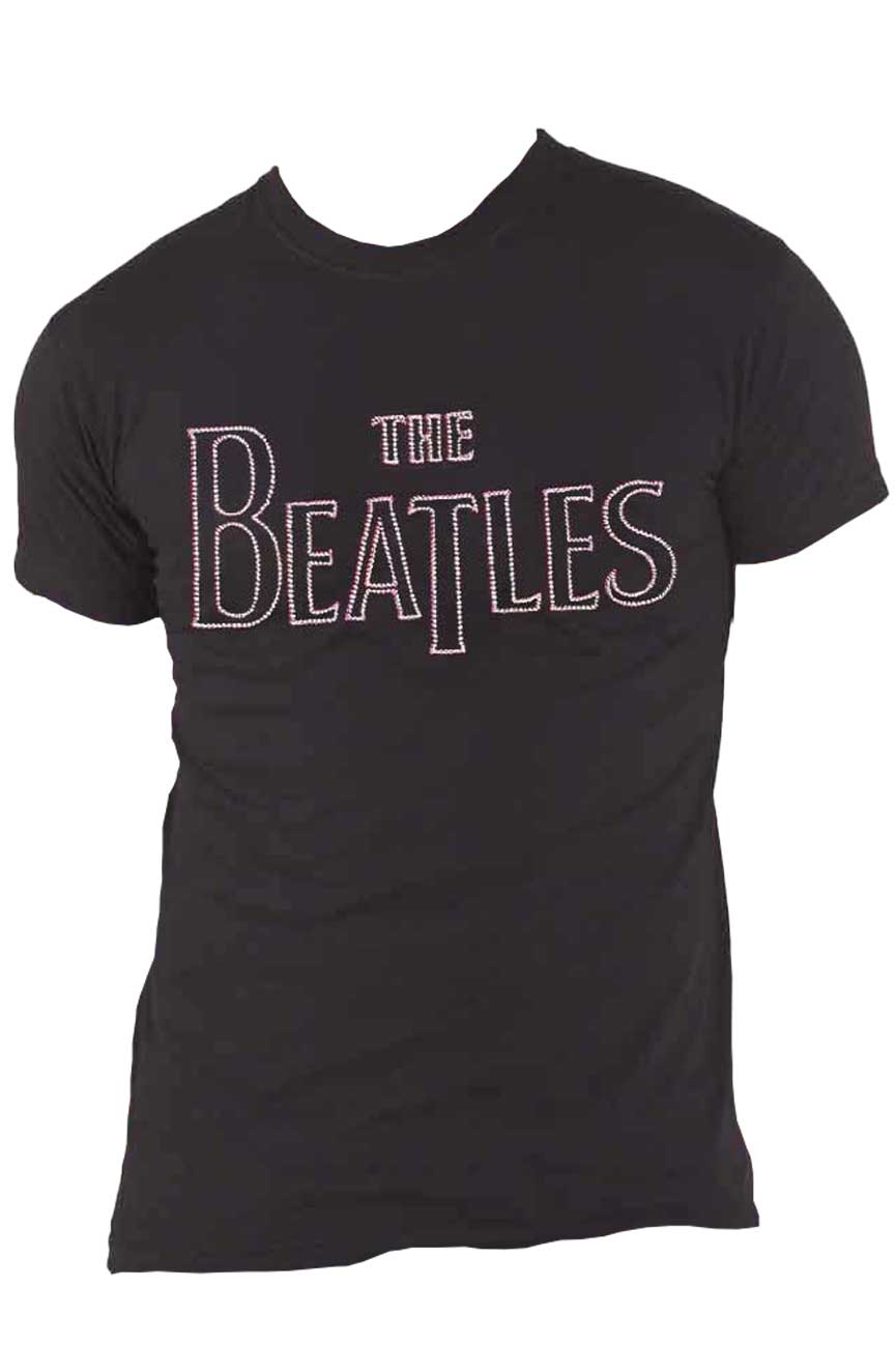 The Beatles Embroidered Drop T Band Logo T Shirt