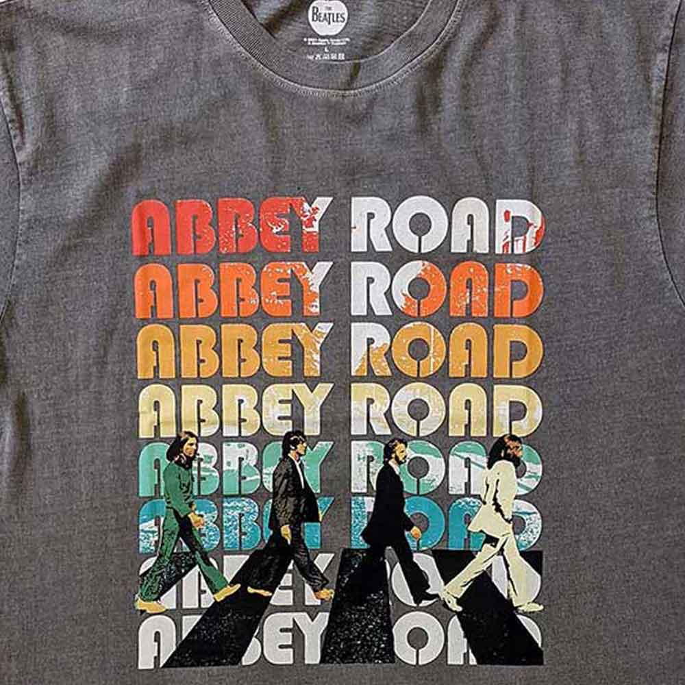 The Beatles Abbey Road Stacked Mud Wash T Shirt