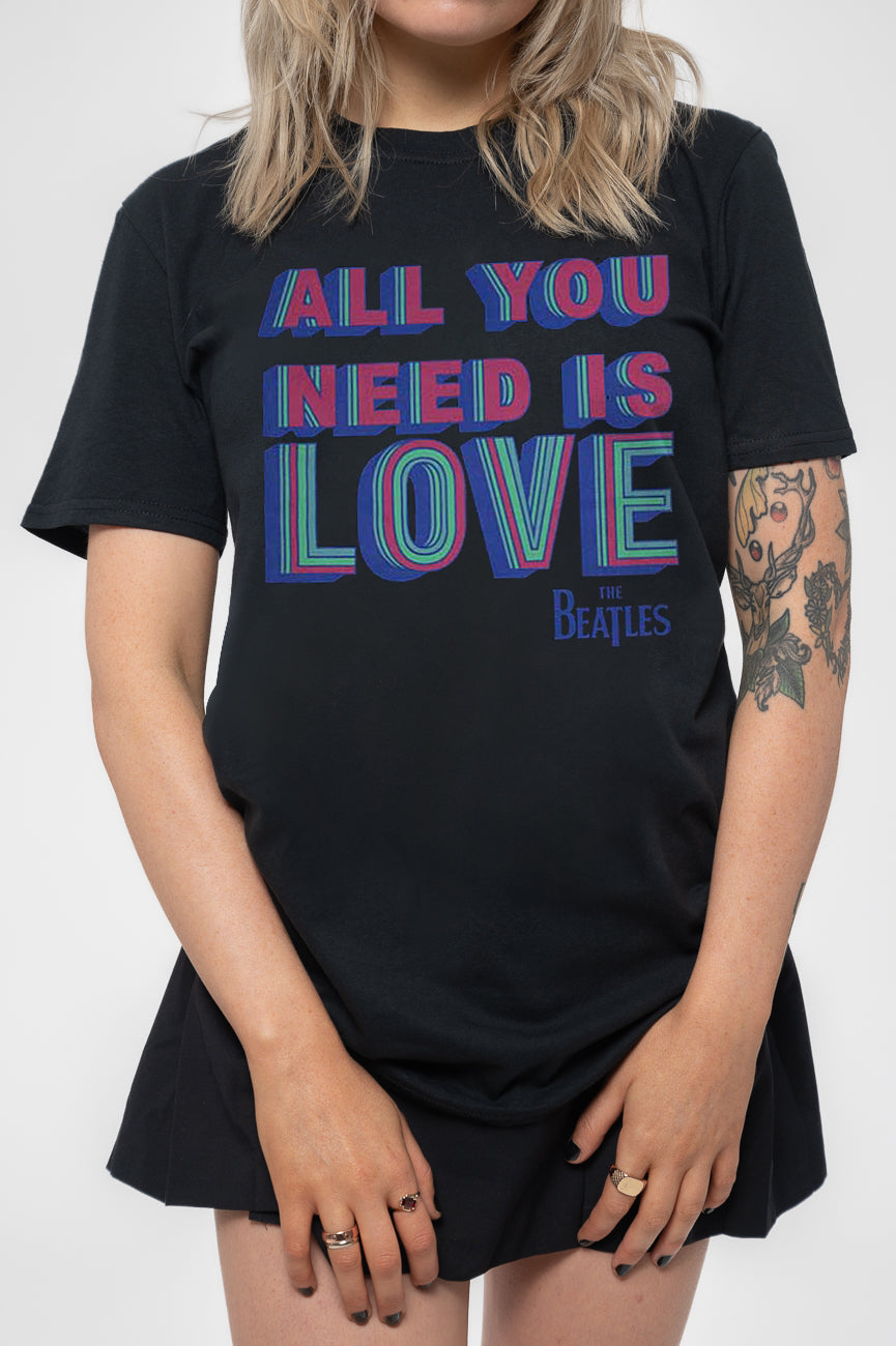 The Beatles All You Need Is Love Womens Skinny Fit T Shirt