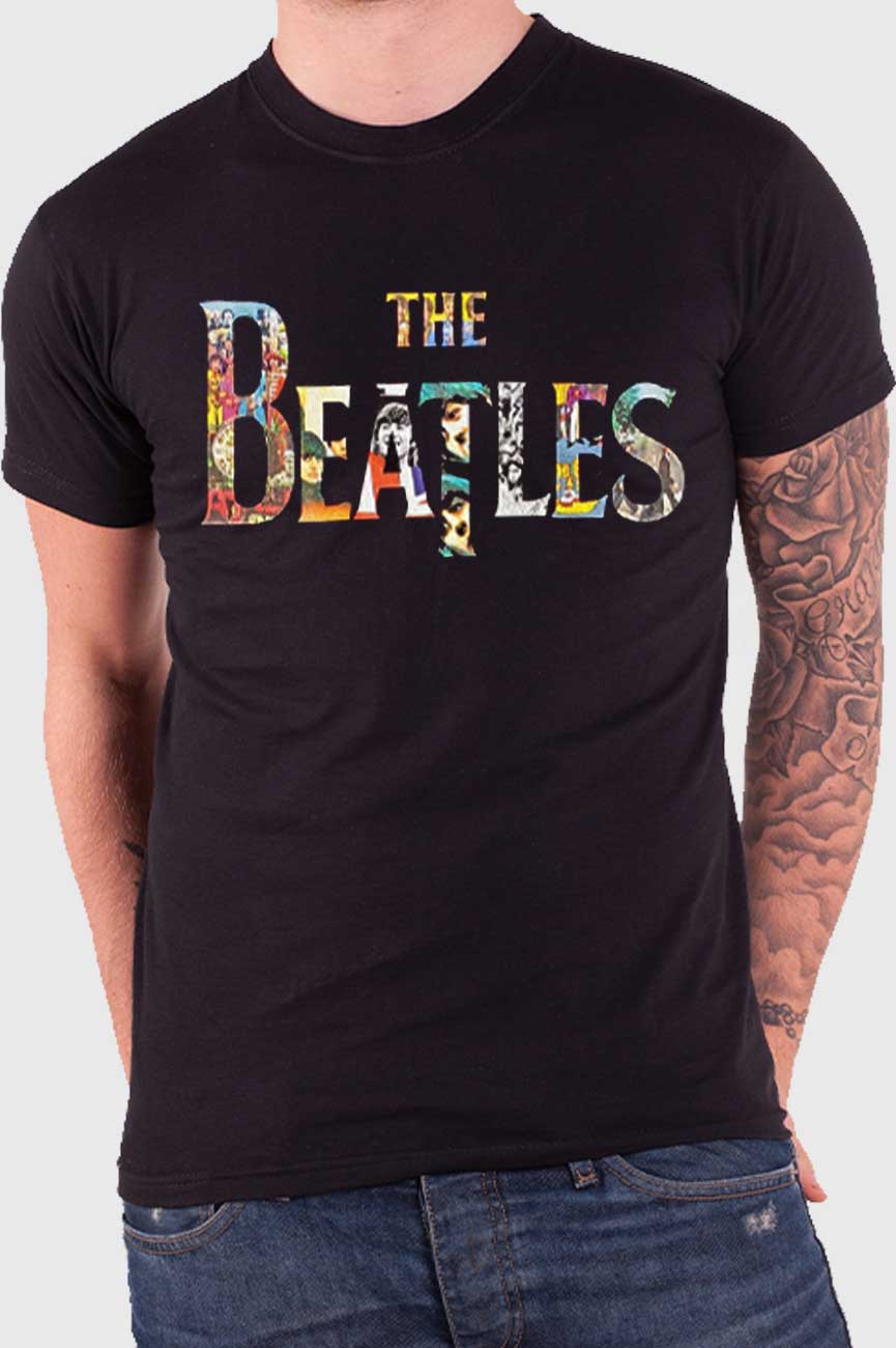 The Beatles Drop T Band Logo Treatment T Shirt
