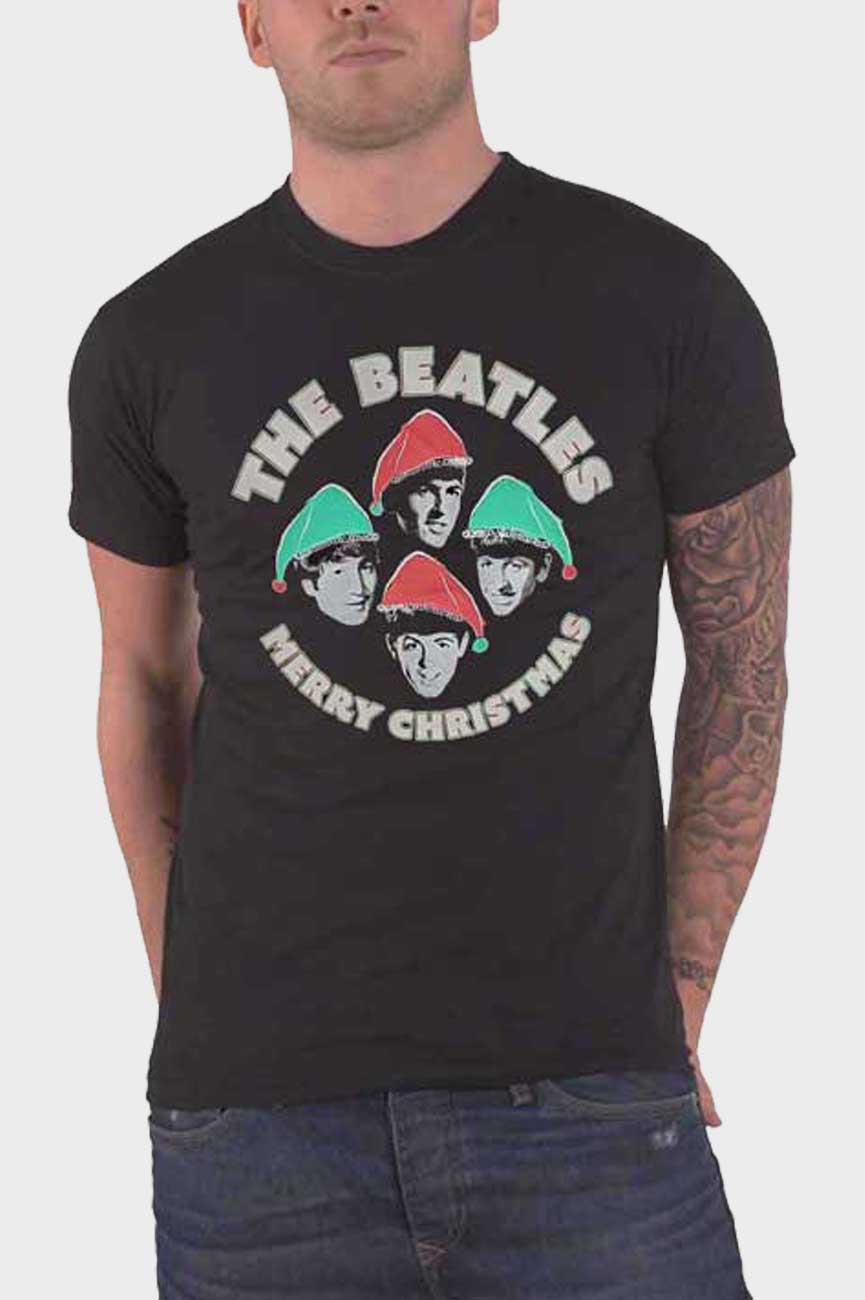 The Beatles Christmas Hats T Shirt
