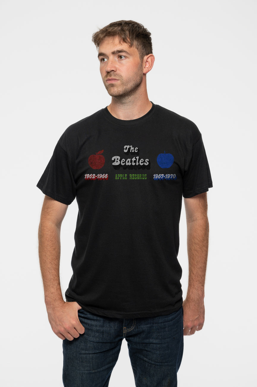 The Beatles Apple Years Red & Blue Unisex T-Shirt - Black