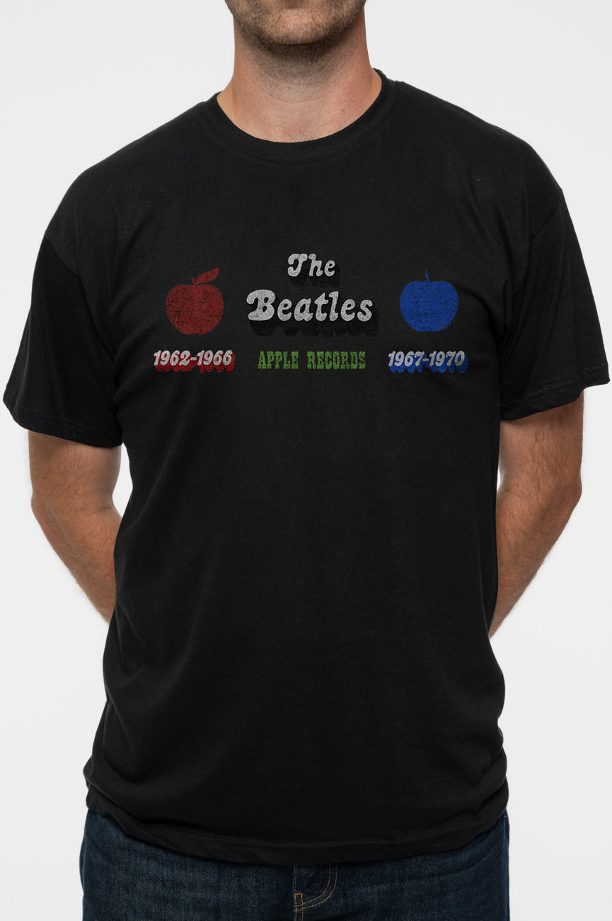 The Beatles Apple Years Red & Blue Unisex T-Shirt - Black