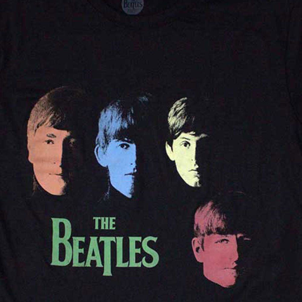 The Beatles Colour Faces Logo T Shirt