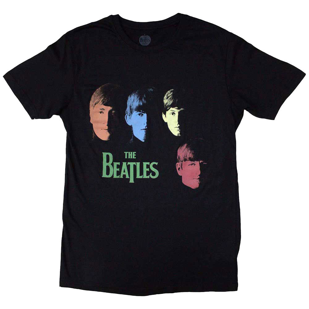 The Beatles Colour Faces Logo T Shirt