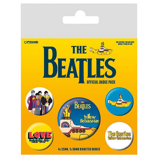 The Beatles Badge Pack Yellow Submarine new official 5 Pack