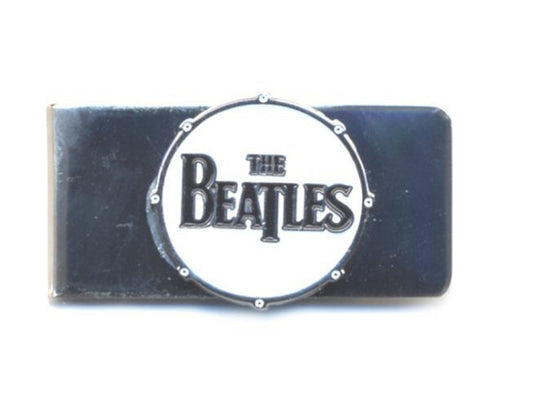 The Beatles Money Clip Classic Drum Band White & Chrome new Official Metal