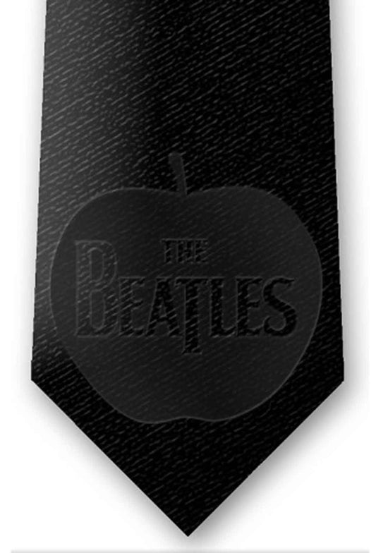 The Beatles Neck Tie Apple Band Logo new Official Silk Black on Black