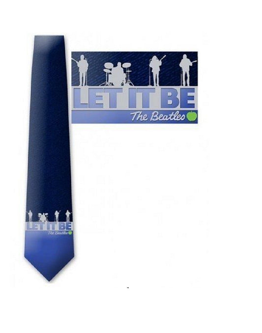 The Beatles Tie Let It Be Band logo new Official blue Silk