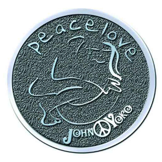 John Lennon Peace & Love Hi Chrome Metal Pin Badge