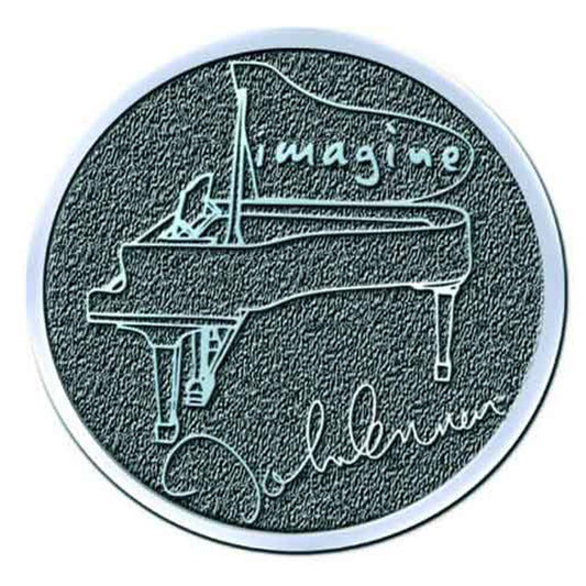 John Lennon Imagine Hi Chrome Metal Pin Badge