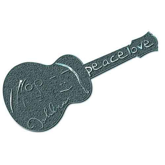 John Lennon Peace & Love Guitar Hi Chrome Metal Pin Badge