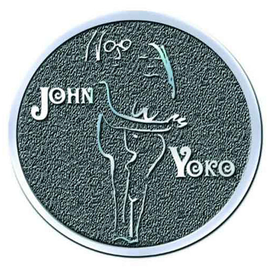John Lennon John & Yoko Embrace Hi Chrome Metal Pin Badge