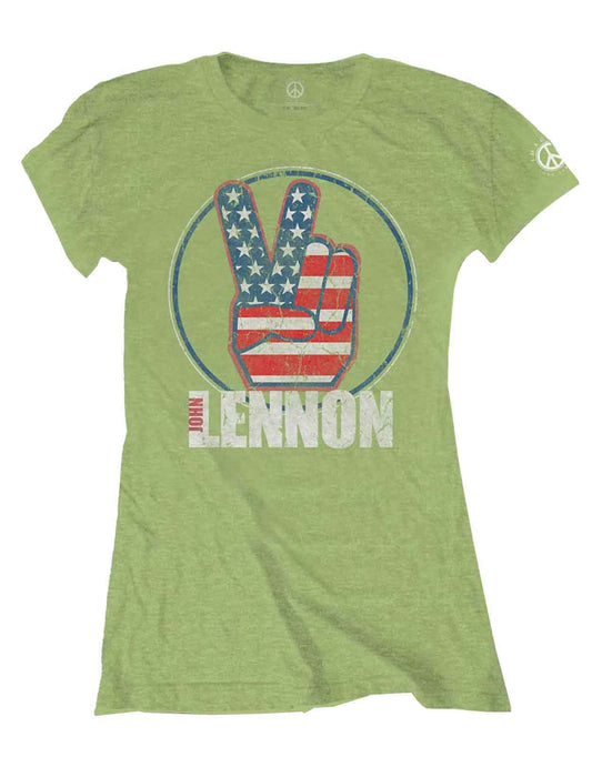 John Lennon Peace Fingers Skinny Fit T Shirt