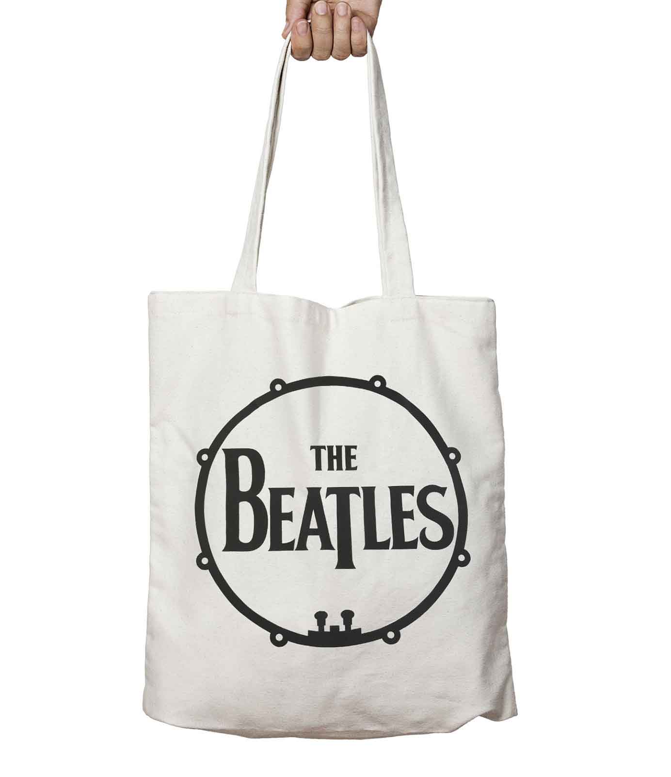 The Beatles Tote Bag Love Drum Signatures Official Cotton zip top 38cm x 38cm