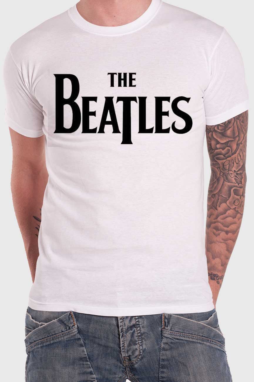 The Beatles  Classic Drop T Band Logo   T Shirt