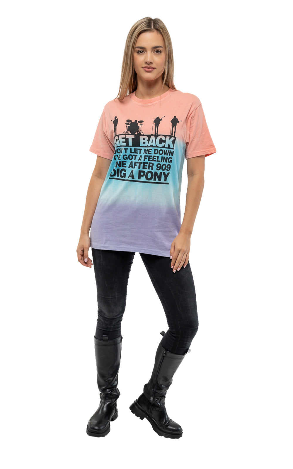 The Beatles Get Back Gradient Dye Wash T Shirt