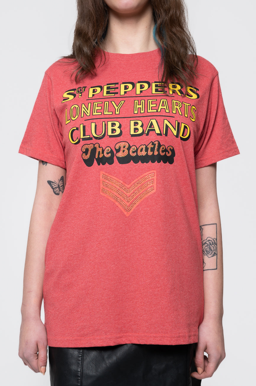 The Beatles Sgt Pepper Stacked Diamante T Shirt