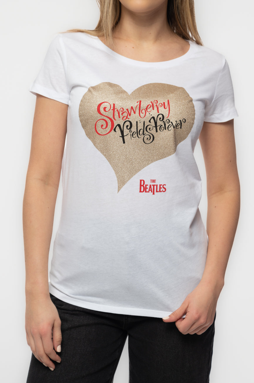 The Beatles Strawberry Fields Glitter Skinny Fit T Shirt