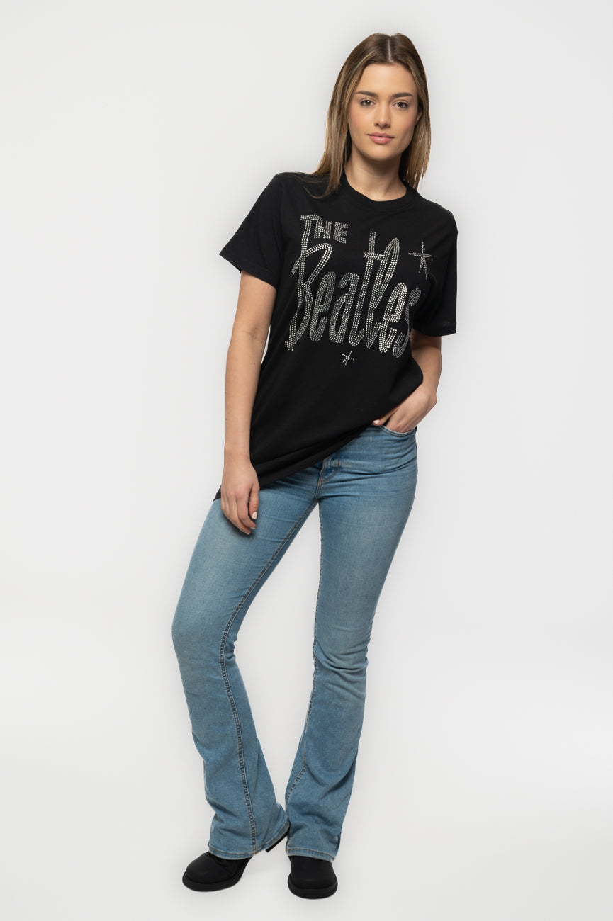 The Beatles Retro Diamante Logo T Shirt