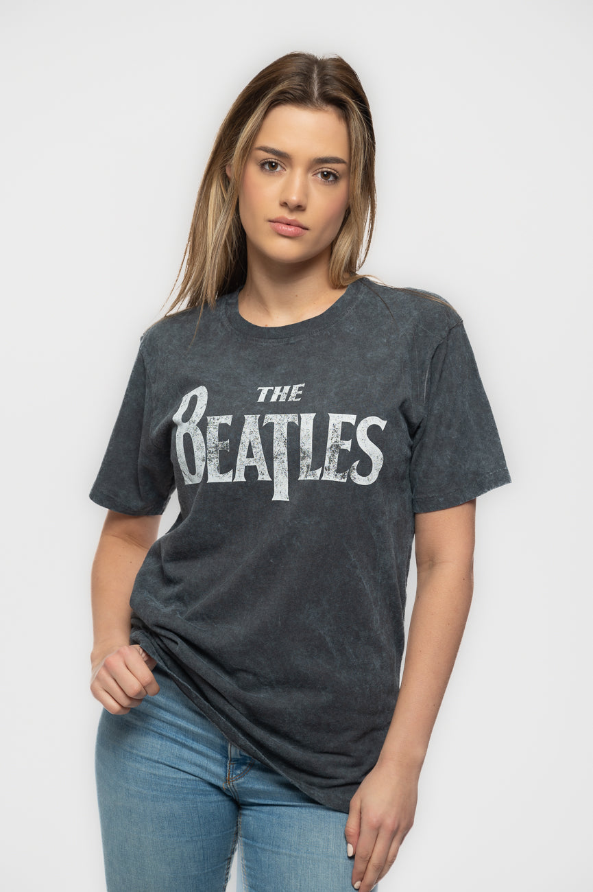 THE BEATLES Tシャツ ダークグレー The Beatles Drop T Snow Wash T Shirt
