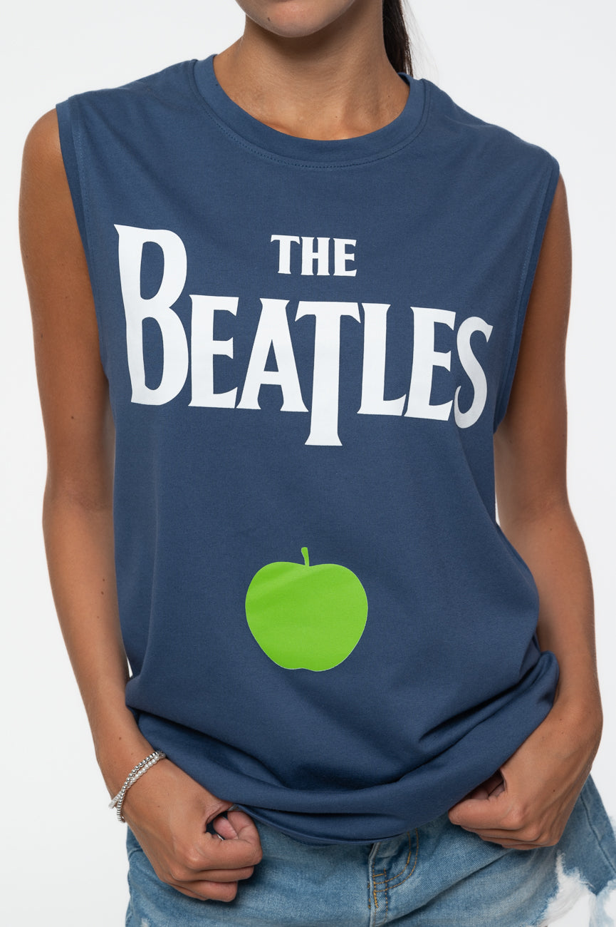The Beatles Drop T Logo & Apple Muscle Tank