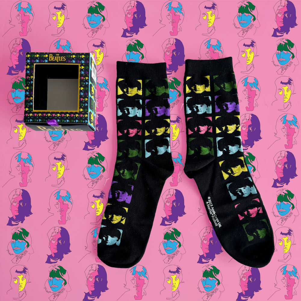 The Beatles Neon Faces Ankle Socks