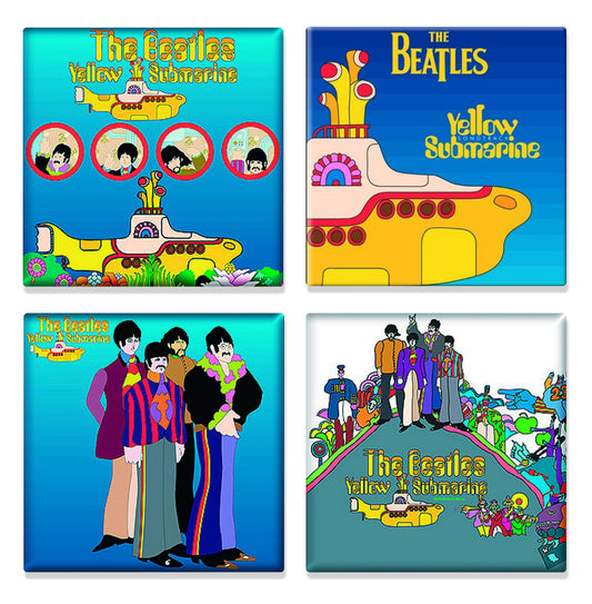 The Beatles 4 x Fridge Magnet Yellow Submarine Set