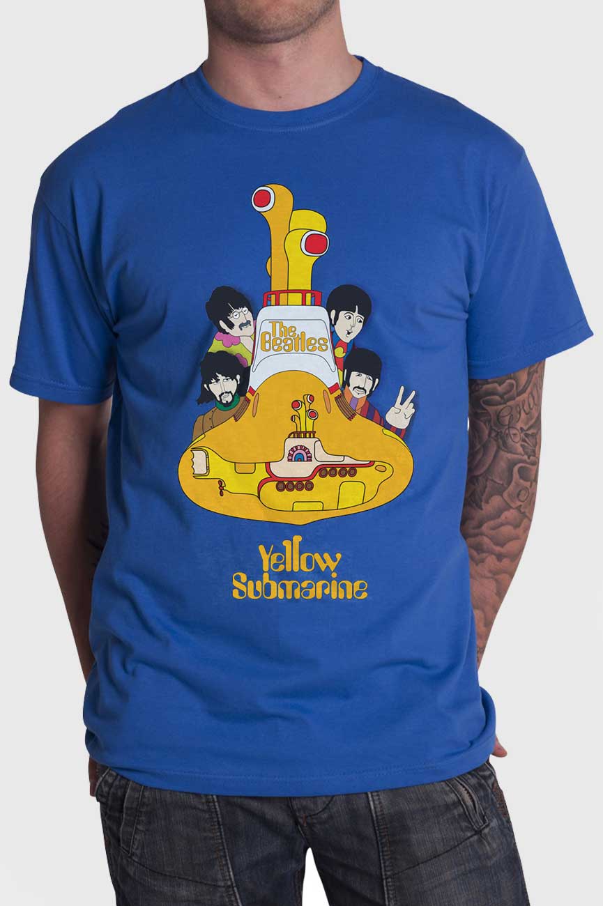The Beatles Yellow Submarine T-Shirt – Offiziell Lizenziert, 100% Baumwolle, Blau, Kinder, NEU