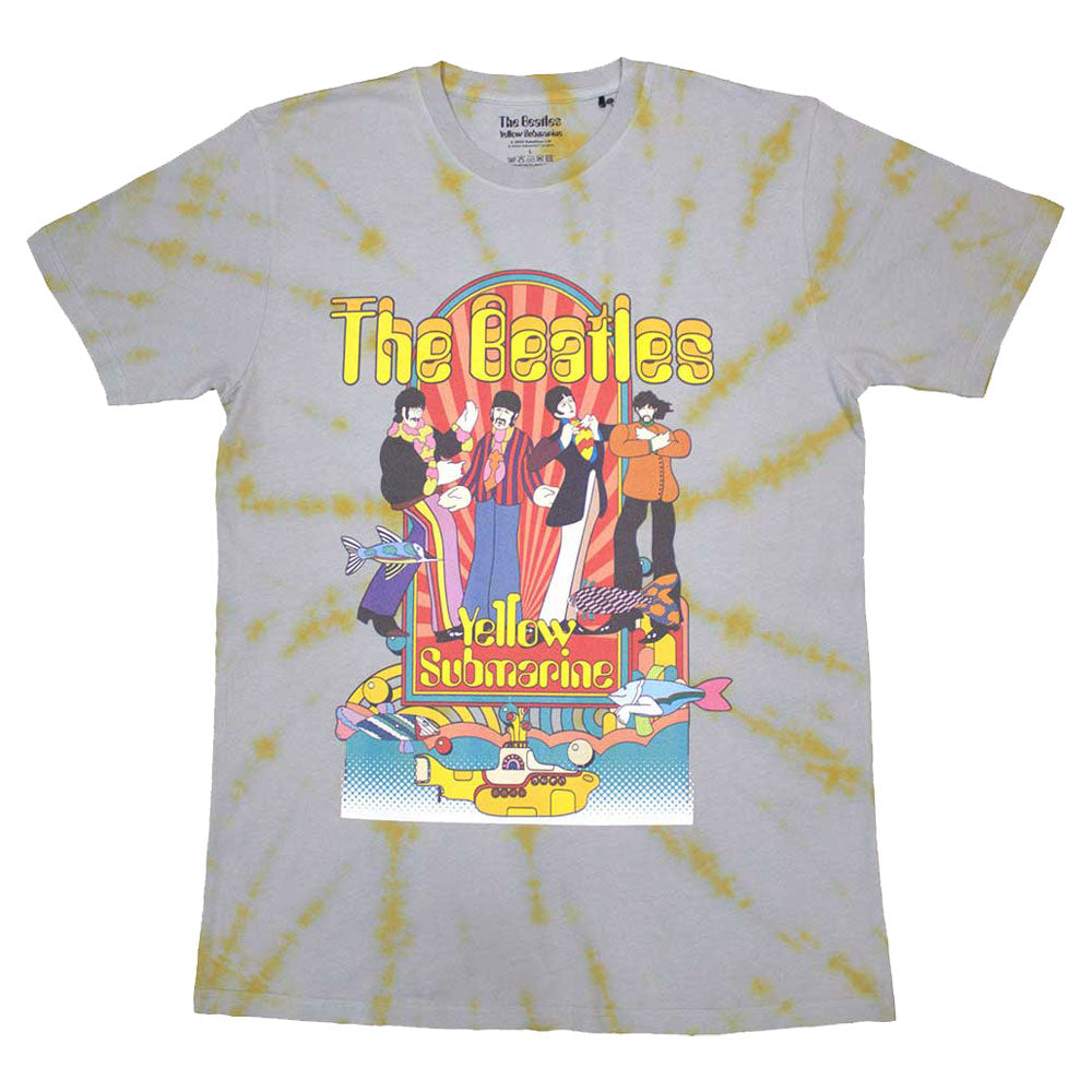 The Beatles Yellow Submarine Band And Fish Dye Wash T Shirt